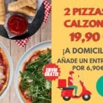 Dos pizzas o calzones por 19,90€. Pizza sin gluten y sin lactosa a domicilio. Envío gratis Glovo.