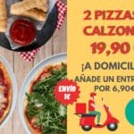 Dos pizzas o calzones por 19,90€. Pizza sin gluten y sin lactosa a domicilio. Envío 1€. Glovo